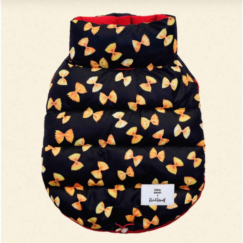 Little Beast x Rachel Antoniff Pasta Puffer Dog Vest